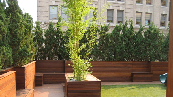 Built in benches are one way to make your terrace space liveable