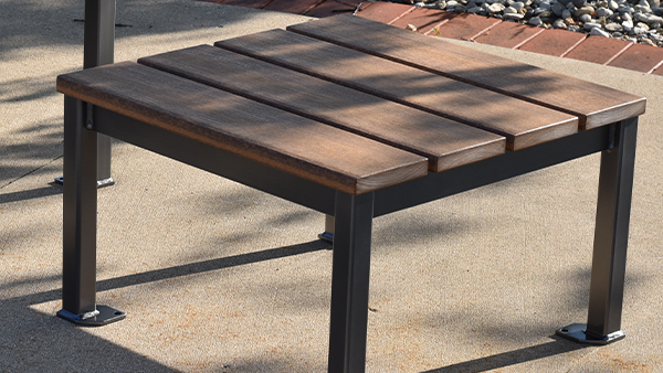 Stool with recycled plastic lumber