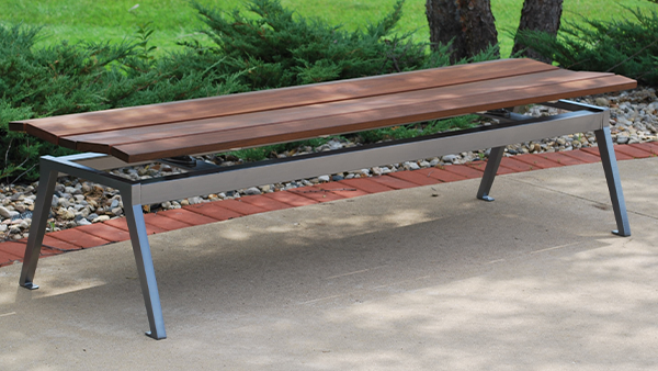 Flat bench for outside work areas