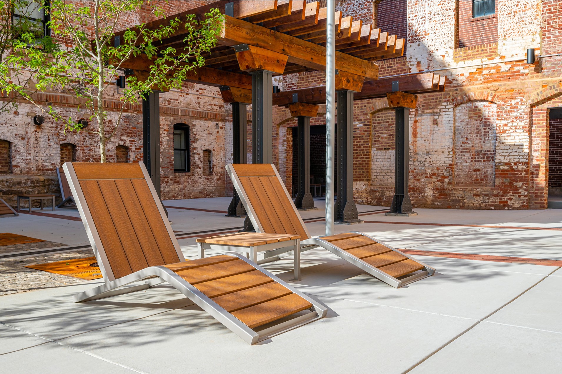 Outdoor Pocket Park With Monona Lounge Chairs